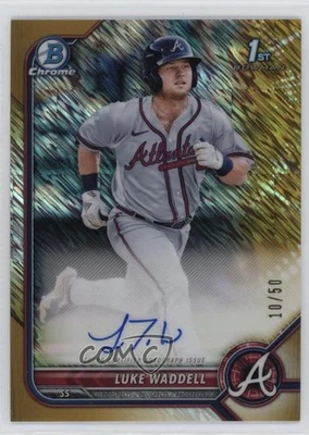 2022 Bowman Chrome Prospect Gold Shimmer Refractor /50 Luke Waddell #CPA-LW Auto - Image 1 of 2