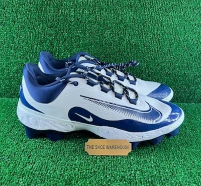 Men's Nike Alpha Huarache Elite 4 Low MCS Cleats White Blue FD6255-107 Size 10 - Image 1 of 4