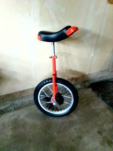 Yescom 16 In Wheel Outdoor Unicycle Adjustable Seat Exercise Unicycle, Red - Picture 1 of 7