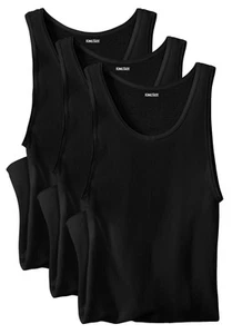 KingSize Men's Big & Tall Ribbed Cotton Tank Undershirt 3-Pack - Picture 1 of 6