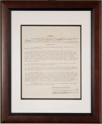 MICKEY "BLACK MIKE" COCHRANE - DOCUMENT SIGNED 06/01/1950 - Image 1 of 3