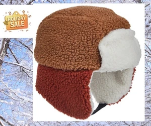 Sombrero trampero Swiss Tech Peak Technology para niños pequeños forrado Sherpa acolchado marrón NUEVO - Imagen 1 de 16