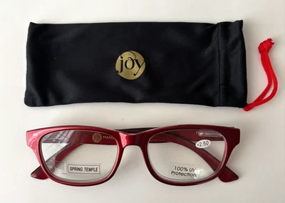 Lectores Joy Mangano Red, +2.50, Nuevos, Spring Temple, 100% Protección UV, Shpg Gratis Foto 1 de 3