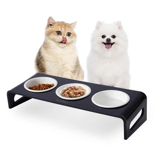 Tilted Raised Elevated Food and Water Bowls Stand for Cat or Small Dogs - Pup... - Picture 1 of 6