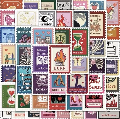 Stamp Style Love Stickers 50pk Matt Relationship Fun Love Stickers FREE SHIPPING - Image 1 of 4
