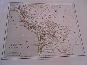 Carte sur Acier 19ème - Pérou et Bolivia - Picture 1 of 1