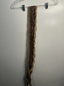 NEW handmade womens crochet browns skull scarf yarn approx. 73 inches - Picture 1 of 3