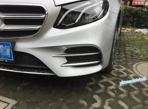 Rayas del parachoques delantero cromado Embellecedor de la cubierta de la luz antiniebla para Benz Clase E W213 2016-2020 - Imagen 1 de 10