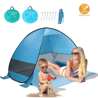 Pop Up Portátil Playa Toldo Parasol Refugio Exterior Camping Pesca Tienda Malla Foto 1 de 4
