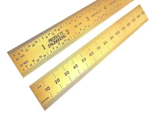 PEC Tools 6" (150mm) English/Metric Titanium Nitride (TiN) Ruler - Picture 1 of 2