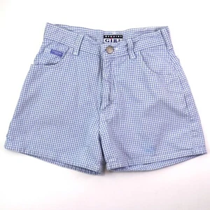 Genuine Girl Girl's Shorts Size 10 Blue Check 100% cotton - Picture 1 of 16
