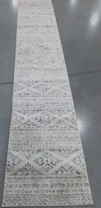 IVORY / GREY 2' X 12' Back Stain Rug, Reduced Price 1172760555 TUL272A-212 - Picture 1 of 4