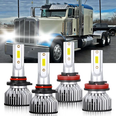 For Peterbilt 389 2015-2017 LED Headlight Bulb High Low Beam Kit 6000K White - Image 1 of 4