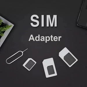 SIM Card Adapter 4-in-1 Nano to Micro Standard for iPhone Samsung UK - Picture 1 of 3