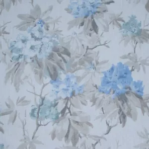 3 meters COLEFAX and FOWLER "Mereworth" 100% Linen fabric Rhododendrons Blue - Picture 1 of 4