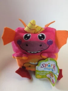 Spark Create Imagine peluche reversibile drago imbottito animale rosa morbido arancione - Foto 1 di 3