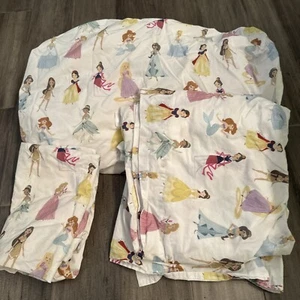 Pottery Barn Disney Princess Queen Size Flat & Fitted Sheets Organic Cotton Kids - Picture 1 of 7
