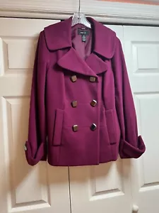 Purple Double Breasted Button Women jacket Size L. Excellent Pre Owned Condition - Picture 1 of 13