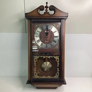 Vintage 31 Day Wooden Beacon Mechanical Wall Clock 66cm, Working (O8) W#686 - Picture 1 of 11