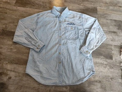 Camisa Lee de Colección The Pillsbury Doughboy Bordada Azul Denim Para Mujer Abotonada Foto 1 de 4