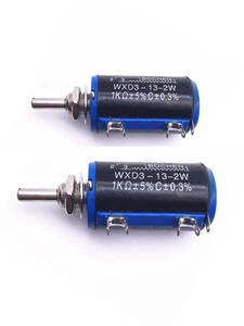2 pcs New WXD3-13-2W 1K ohm Rotary Multiturn Wirewound Potentiometer - Picture 1 of 1