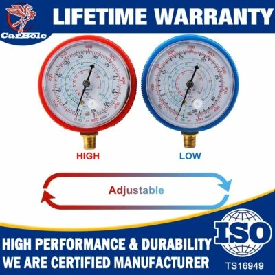 Nuevo par de refrigerante de CA medidor de baja y alta presión PSI KPA aire acondicionado Foto 1 de 4