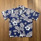 Hawaiian Flavor Men Sz M Blue Hibiscus Shirt Made in USA VTG Cotton