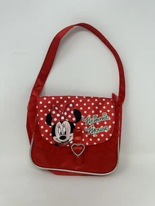 Disney Girls Red Sparkly Minnie Mouse Purse w Heart Button Rare Ships Fast Cute - Picture 1 of 8