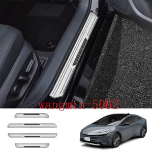 For Toyota Prius 2023-24 Silver Steel Door Sill Panel Protection Guard Trim 4PC - Imagen 1 de 4