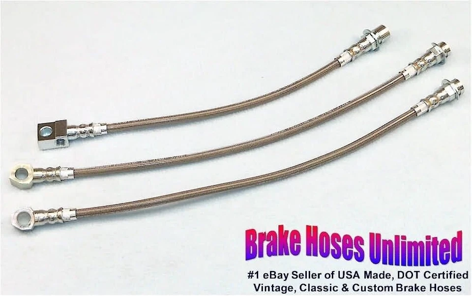 STAINLESS BRAKE HOSE SET Oldsmobile Cutlass 1979 1980 1981 - Image 1 of 1