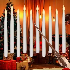 10 Pcs Flameless Taper Floating Candles with Magic Wand Remote for Holiday Decor - Picture 1 of 15