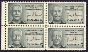 Canada sc#474 Georges Vanier : Governor-General, Block of 4, Mint-NH - Picture 1 of 2