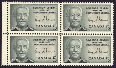 Canada sc#474 Georges Vanier : Governor-General, Block of 4, Mint-NH - Image 1 of 2