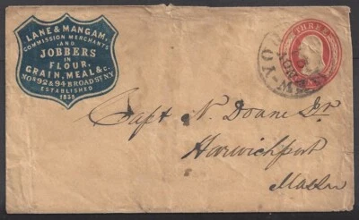 NEW YORK ~ LANE & MANGAM, Flour & Grains ~ U-10 NESBITT ENTIRE, CAMEO AD COVER - Image 1 of 2