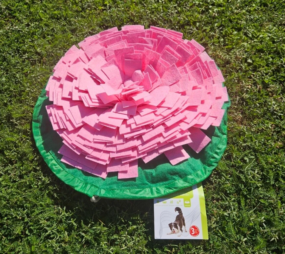 Hunde Schnüffelteppich 45cm rund rosa Schnüffelmatte Beschäftigung Hund Katze - Bild 1 von 1
