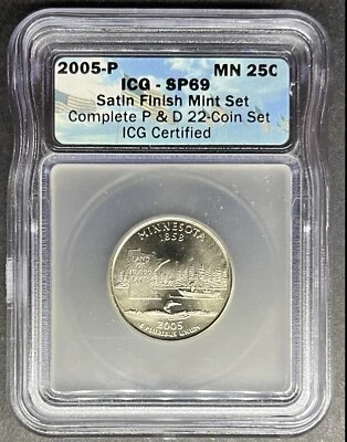 2005-P Satin Minnesota Quarter ICG SP-69, Buy 3 Items, Get $5 Off! - Image 1 of 2
