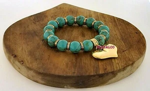 NEW BRACELET NATURAL STONES EXCLUSIVE ORIGINAL FASHION ACCESSORY GOLD PLATED - Picture 1 of 23