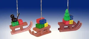 Weihnachtsdekoration Schlitten mit Geschenken BxHxT 4x5x1,5cm NEU Schneemann - Picture 1 of 1