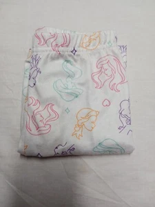 Girls Pajama Bottoms Size 6 Disney Princess White Ariel Jasmine Tiana Bell - Picture 1 of 3
