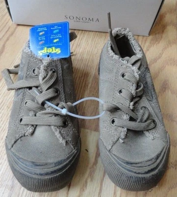 Sonoma Boy Youth Tan Brown Leather Canvas Skate Walking Lace up Shoe Sneaker 11 - Image 1 of 4