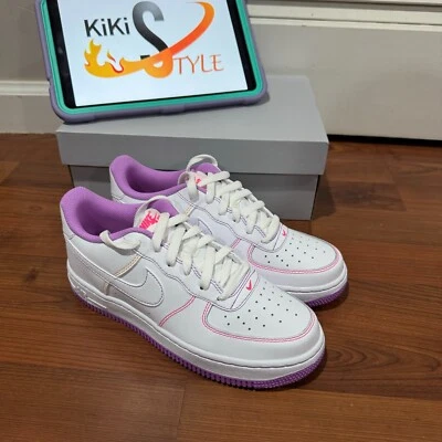 New With Box Nike Air Force 1 Low Stitch Fuchsia Youth Womens Shoes CW1575-110 - Image 1 of 4