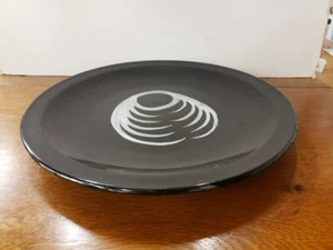 Large 16 1/4" Decorative Ceramic Black and Gray Round Charger Plate Platter - Picture 1 of 6