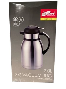 Edelstahl Tee Kaffee Isoliert Vakuum Thermoskanne Kanne Heiß und Kalt 2LTRS - Bild 1 von 5