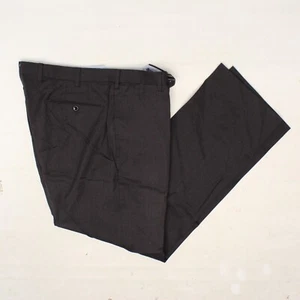 Incotex Mens Dress Pants 37x32 Solid Dark Gray Wool Flat Front Trousers Slowear - Picture 1 of 9