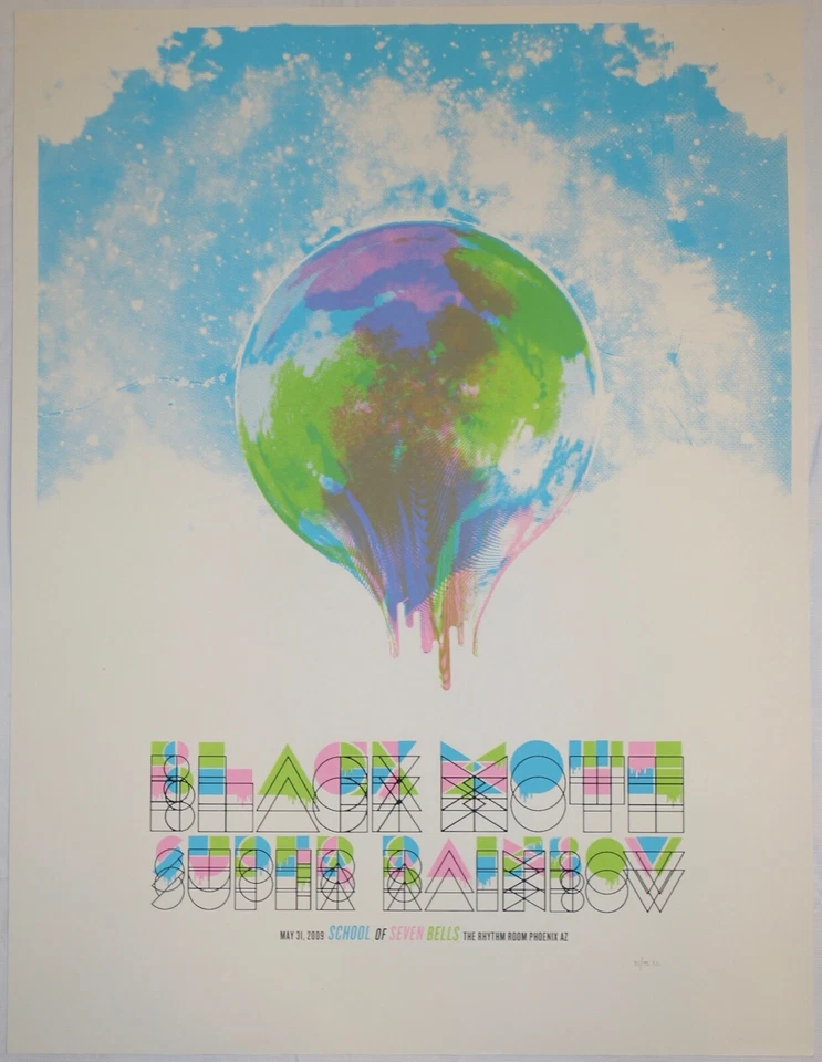 2009 Black Moth Super Rainbow - Phoenix Concert Poster s/n by Silent Giants - Image 1 of 1