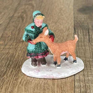 LEMAX Village Collection Christmas GIRL WITH FAWN retired 2007 Deer #72432 - Picture 1 of 8