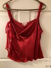 Pre Owned Monsoon Sleeveless Red Silk Top - Cowl Neck - Size 18