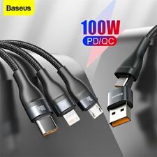 Baseus 100W 3 en 2 USB C para cables de carga rápida micro/tipo C/Apple línea de datos