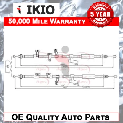 Fits Ford Focus 2011-2018 C-Max 2010-2016 Hand Brake Cable Rear Ikio 2074151 - Image 1 of 2