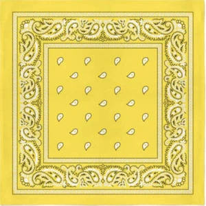 Classic Paisley Bandana - Yellow - Picture 1 of 1